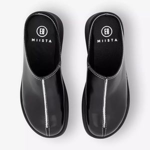 MIISTA Black Leather Mule MEGO